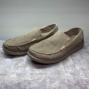 Crocs Santa Cruz Luxe Khaki Slip-on Shoes Men's Size 13 (202056)